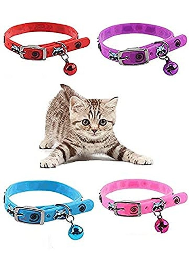 Petlicious & More 10mm Silicone Collar with Bell for Small Dogs, Kittens & Puppies (Pack of 4) - Image 1